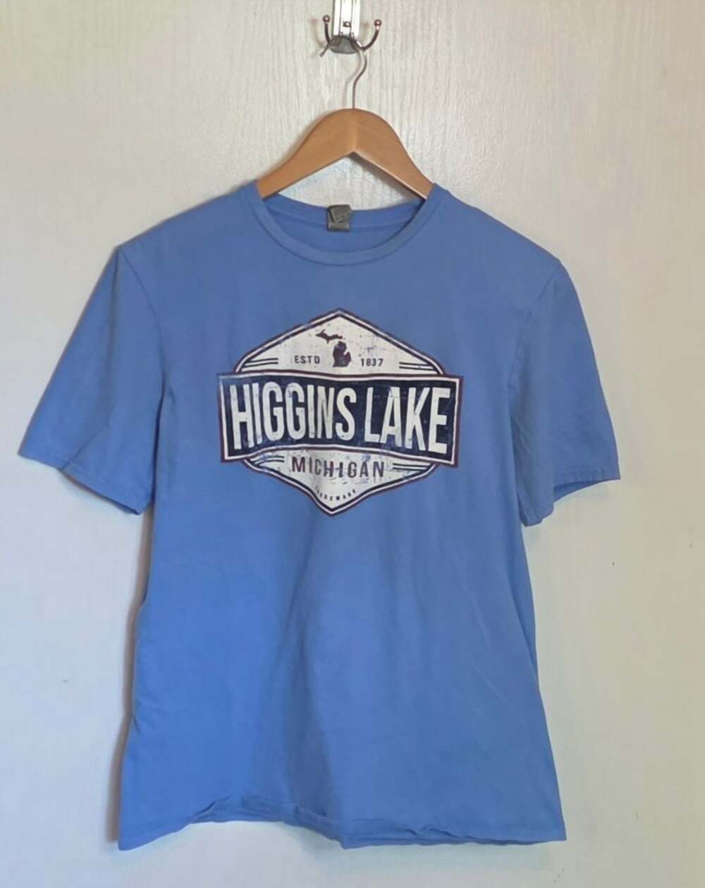 Gildan Softstyle Higgins Lake Michigan EST 1837 Graphic T-Shirt